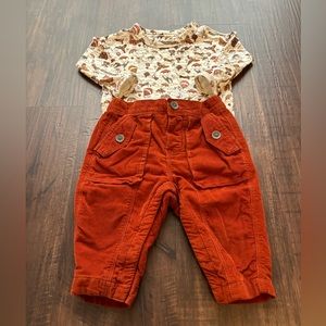 Banana Republic Baby Tavel Mosaic One-Piece and Corduroy Utility Pant Set
